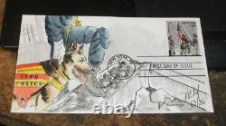 2002, 911-u. S. Handpainted Stamp Cover-nypd Police & Dog, Fdc, Signed, Numbered