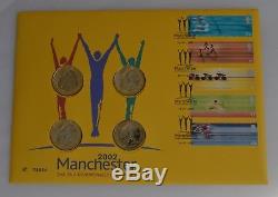 2002 First Day Cover XVII Commonwealth Games BU £2 Two Pound 4 Coin Set New Pack