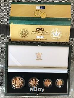 2002 GOLDEN JUBILEE GOLD PROOF FOUR COIN SET FDC £5 to ½ SOVEREIGN NEW MINT FDC