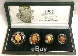 2005 Gold Proof Sovereign 4 Coin Set, £5, £2, Sov. & Half All FDC. Royal Mint