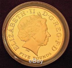 2005 Qe2 Battle Of Trafalgar Proof Gold Five Pound Crown Fdc