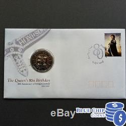 2006 UNC 50c Queens 80th Birthday Overprint Limited Edition PNC / FDC