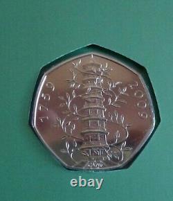 2009 Kew Gardens 250th Anniversary 50p Coin Brilliant Uncirculated + Fdc Stamps