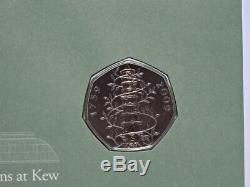 2009 Kew Gardens 50p & First Day Cover Set Genuine Brilliant Uncirculated RARE
