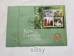 2009 ROYAL MINT 50p KEW GARDENS UNCIRCULATED COIN FIRST DAY COVER FDC MINT