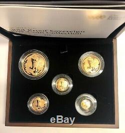 2012 Gold Proof Sovereign Five Coin Set, £5, £2, Sov, 1/2, 1/4. Royal Mint FDC