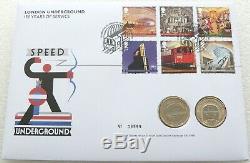 2013 London Underground BU £2 Two Pound 2 Coin Set First Day Cover Uncirculated