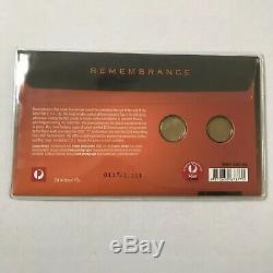 2014 $2 Remembrance Day Duo Coin PNC with 2012 Red Poppy by Ballot ONLY 1,111