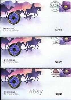 2020 Canberra Stamp Show Full set of all 3 days Remembering Animals in War PNC