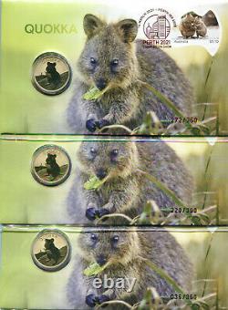 2021 Perth Stamp & Coin Show Quokka PNC full set for all 3 days 036,220,272/ 360