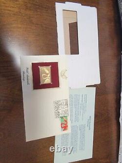 24kt. GOLD FIRST DAY STAMP(SEALED) AND FIRST DAY STAMP & ENVELOPE