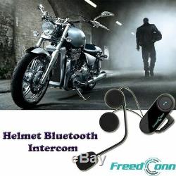2x FDC 800M Moto Casque Interphone 2.4GHz Bluetooth Casque Intercom + FM Culasse