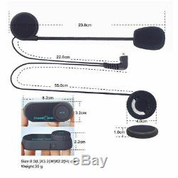 2x FDC 800M Moto Casque Interphone 2.4GHz Bluetooth Casque Intercom + FM Culasse