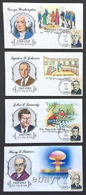 36 FDC 1986 Presidents Collins Complete Set Hand Painted Covers =
