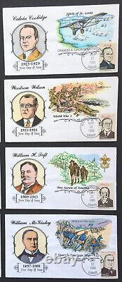 36 FDC 1986 Presidents Collins Complete Set Hand Painted Covers =