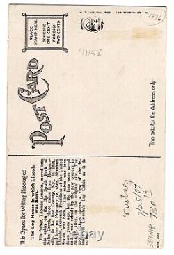 #367 Lincoln First Day Cover Boston MA on Postcard 1909 Planty Unlisted