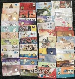 45 Different Australian PNC Stamp Coin Cover Commem. First Day Issue Postmarks