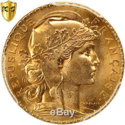 #480752 France, Marianne, 20 Francs, 1907, Paris, PCGS, MS65, FDC, Or, KM857