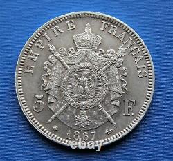 5 Francs Argent Napoléon III 1867 A SPL/FDC (UNC Cleaning)