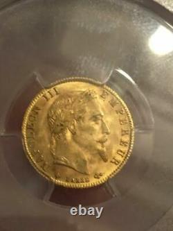 5 Francs Or Gold Napoleon III 1866 A Paris Pcgs Ms64 Rr Collection Ideale Fdc