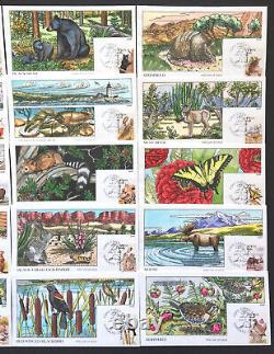 50 FDC 1987 #2286-2335 Wildlife Collins Hand Painted Covers =