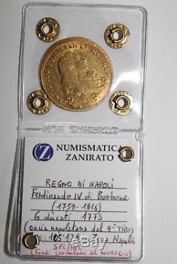 6 Ducati 1775 Oncia napoletana del 9° tipo Regno di Napoli SPL / FDC