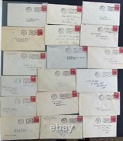 #643-644 2 cent reds Collection of 285 First Day covers mixed group cancels