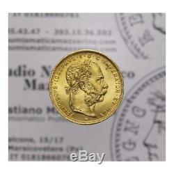 8 Fiorini 20 Franchi 1892 Oro (Austria Francesco Giuseppe I) FDC LOT1448