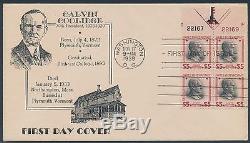 #834 On Fdc Cachet Plate Block Of 4 CV $450 Bs3019