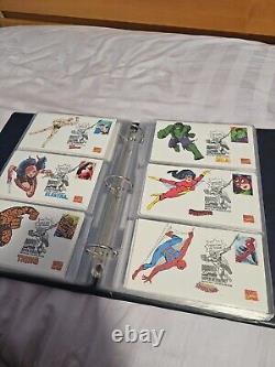 87 Collectors Marvel Comic and other themes First Day Covers with Stamp in Album
