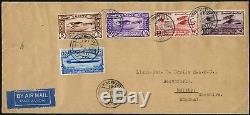 Ägypten 1933 Luftfahrtkongreß DO-X Zeppelin Flugzeug 186-190 FDC First Day Cover