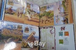 Album Of Australian First Day Covers 192 Stamps Ships Goldfields Dinosaurs Flags