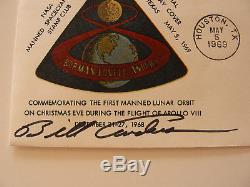 Apollo 8 Astronaut Bill Anders Hand-Signed First Day Cover FDC Emblem NASA 1969