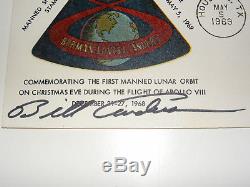 Apollo 8 Astronaut Bill Anders Hand-Signed First Day Cover FDC Emblem NASA 1969