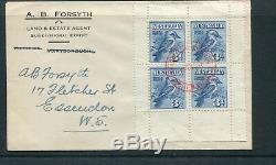 Australia 1928 3d Kookaburra Mini Sheet Postmark ID Red First Day Cover. Rare