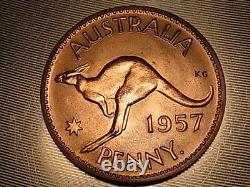 Australia. 1957 Perth Penny. Proof Virtually Full Red Lustre FDC