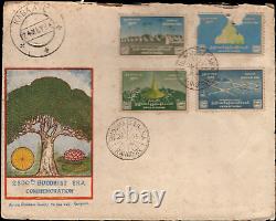 BURMA-159-162 FIRST DAY COVER Illustrated cover dated May 24, 1956