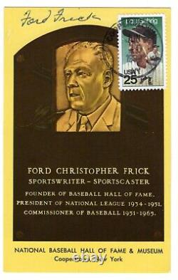 Baseball Ford Frick HOF Card Autographed'89 Gehrig FDC with SGC COA