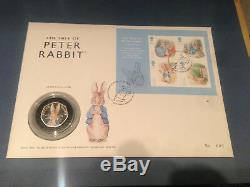 Beatrix Potter Peter Rabbit Silver Proof 50p First Day Cover (No. 1 of 500)
