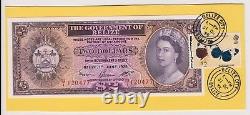 Belize F. British Honduras Banknote 2 Dollars 1975 P34a UNC Queen Elizabeth FDC