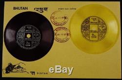 Bhutan 1973 Schallplatten Sprechende Briefmarken Phonograph Records 557-563 FDC