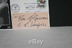 Bill McGowan, HOF Umpire, Cut Large Cut Signature on First Day Cover, SGC Auth