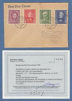 Bundesrepublik 1949 Wohlfahrt Mi. Nr. 117-120 auf FDC 14.12.49 O EUTIN RRR