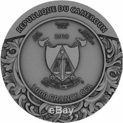 Cameroon 2018 1000 Francs Carved Skull of St. Aloysius Gonzaga 1oz Silver Coin