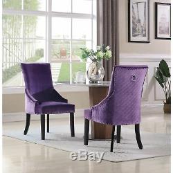 Chic Home Moishe Velvet Upholstered Dining Chair, Set of 2
