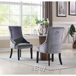 Chic Home Moishe Velvet Upholstered Dining Chair, Set of 2