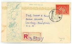 China 1949 Aug 1 Silver Yuan Air Mail Letter Registered FDC 1.00 Canton to USA