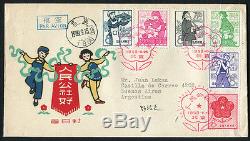 China PRC1959 S35 Peoples Communes FDC to Argentina Rare