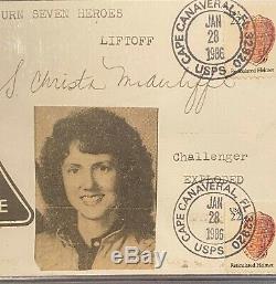 Christa McAuliffe Signed 1st Day Cover 1/28/86 Space Shuttle Challenger PSA/DNA
