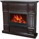 Classically styled Electric Fireplace Space Heater with 44 Wide Mantle, Black